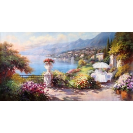 油畫 - 油畫風景- 王春梅作品~ 加勒比海精緻風景 -  y14280 畫作系列 